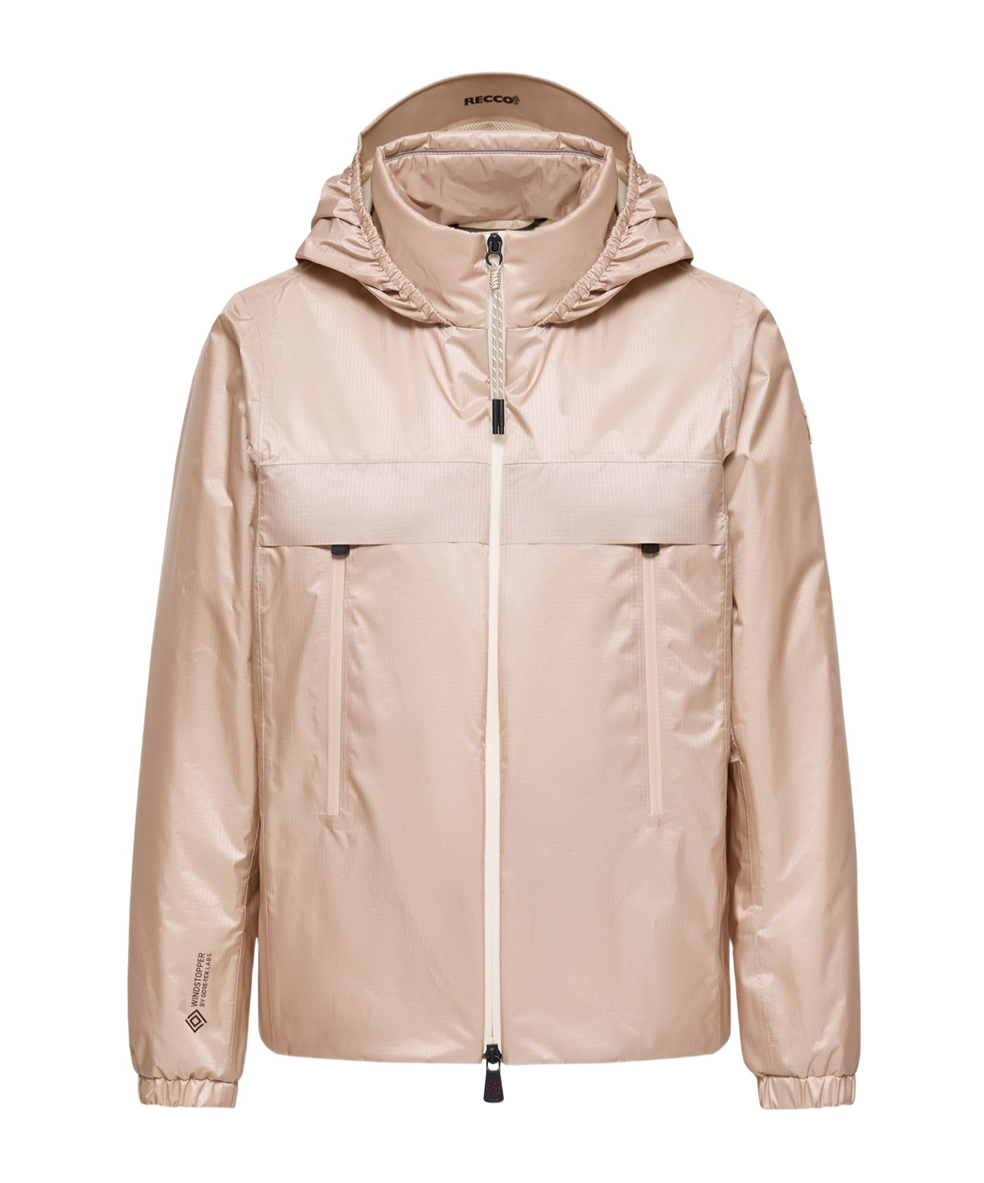 Moncler Fergana Windstopper Hooded Short Down Jacket In Burgundy