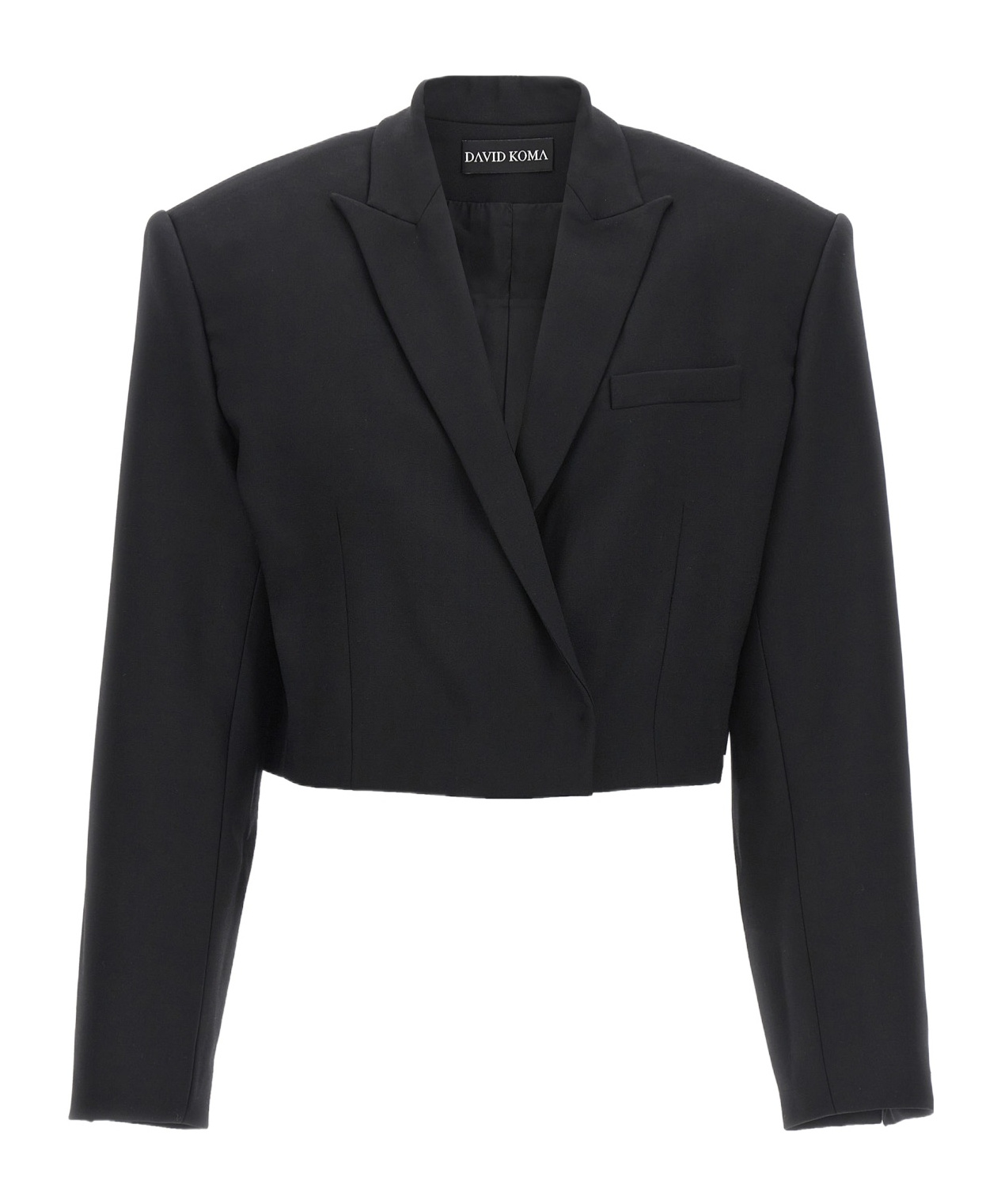 Shop David Koma Cropped Blazer In Black