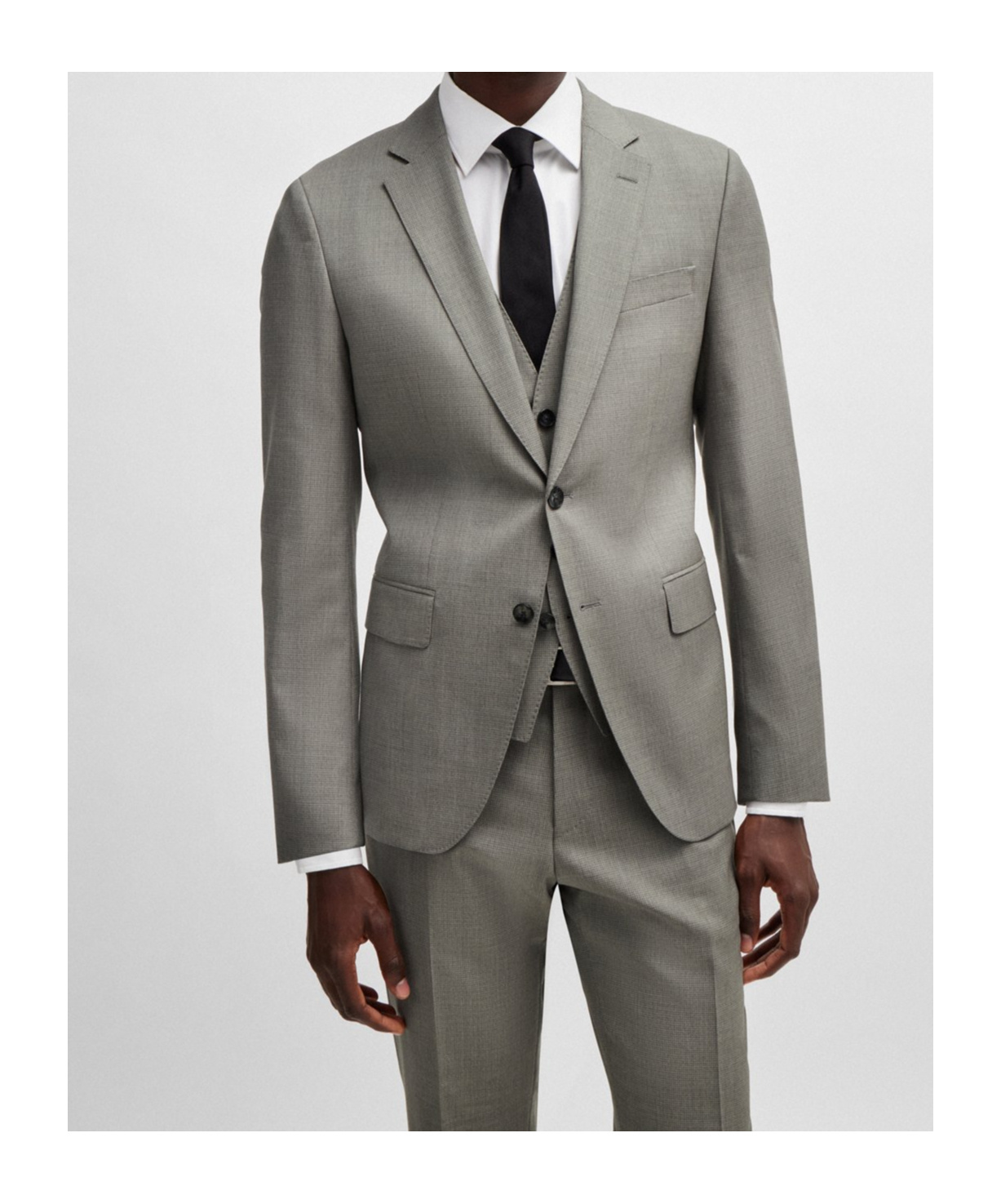 Hugo Boss Long-sleeved Suit In Gray