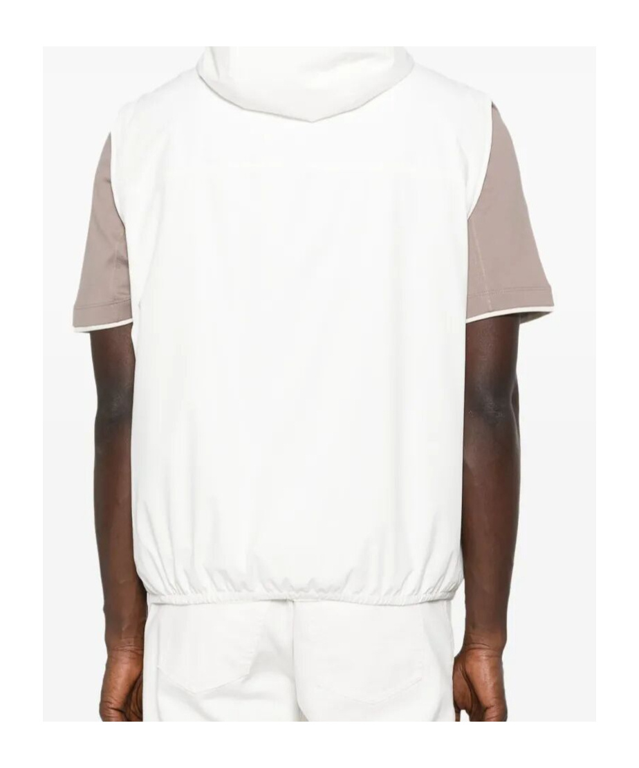Brunello Cucinelli Hooded Waistcoat In White