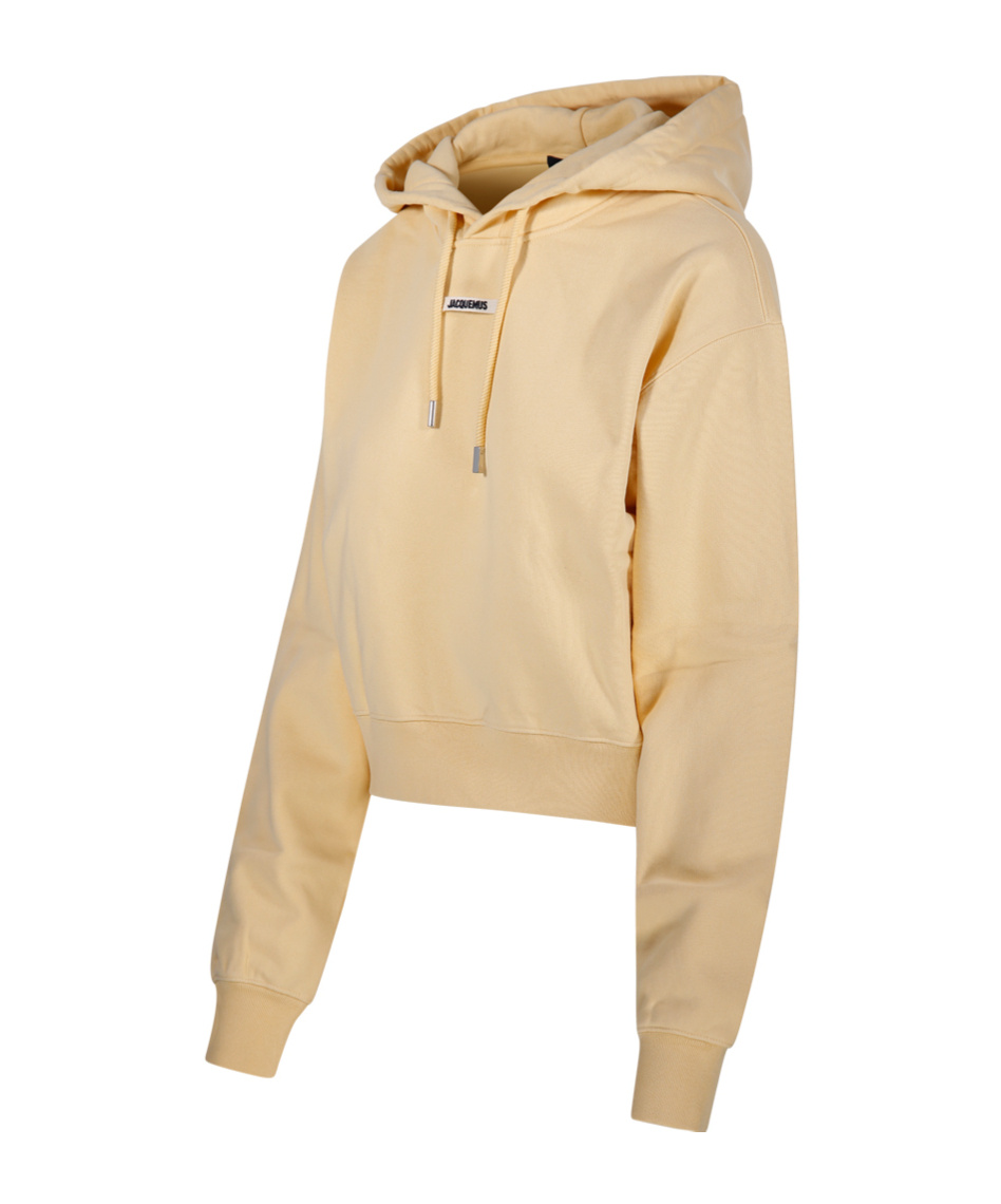 Jacquemus Light Gros Grain Hooded Sweatshirt In Yellow