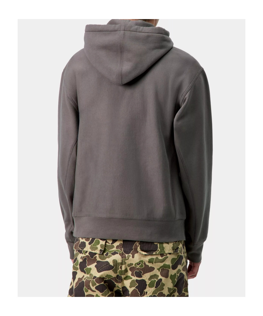 Carhartt Hooded American Script Sweatshirt In Gray