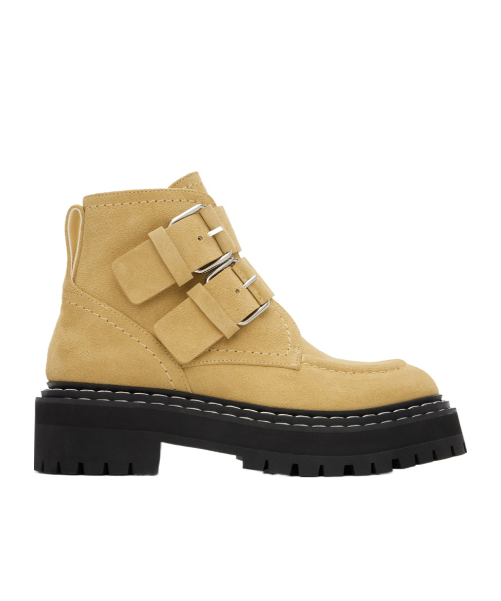 Proenza Schouler Woman Ankle Boots Sand Size 11 Soft Leather In Nude