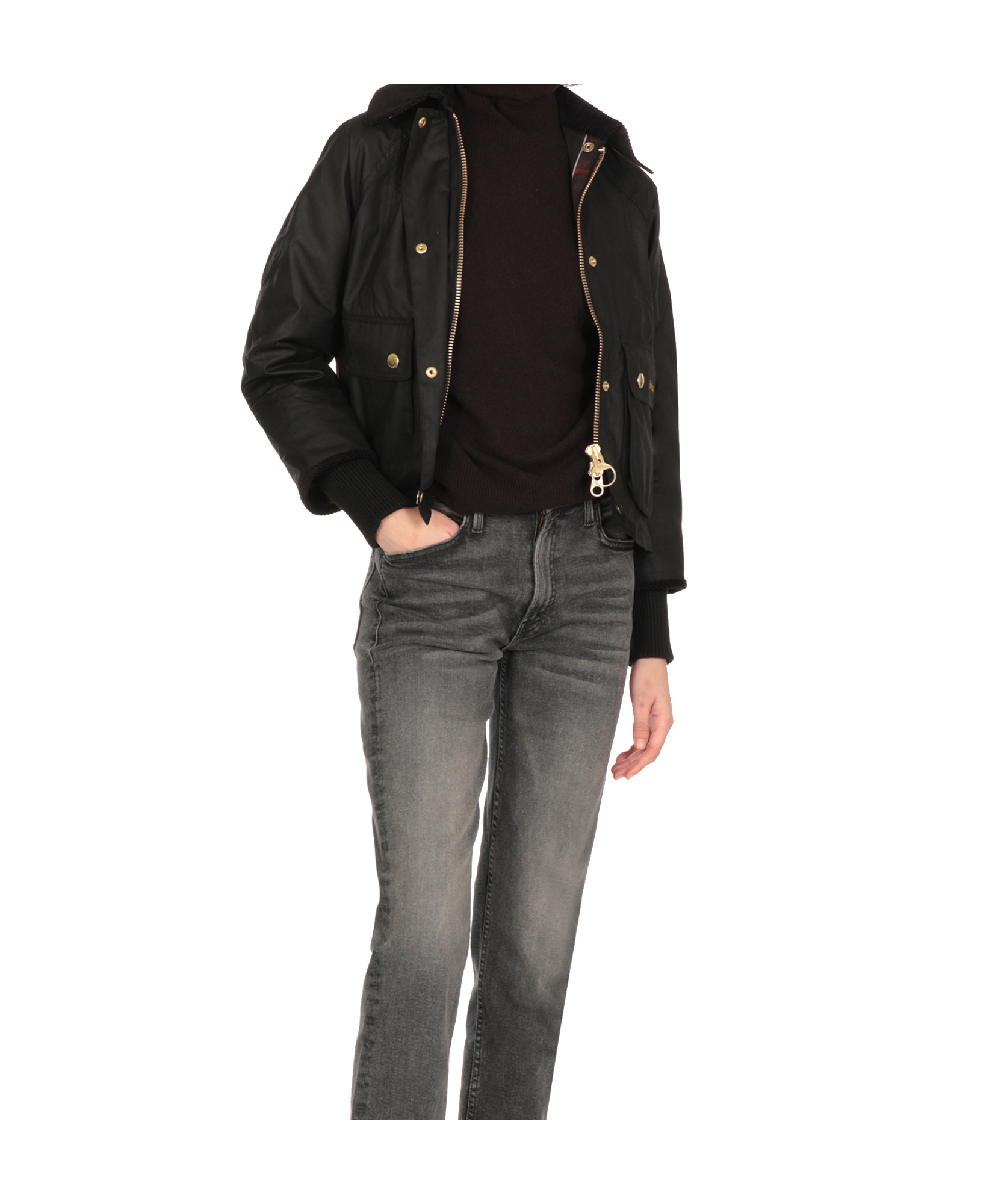 Barbour Long-sleeved Casual Jacket In Black