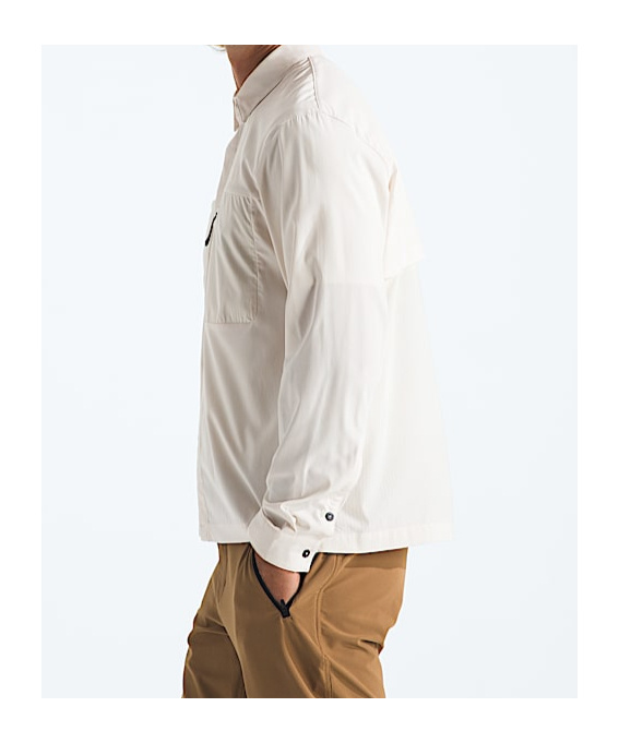 Shop The North Face Mens Long-sleeve Lightrange Shirt In White Sand Dune