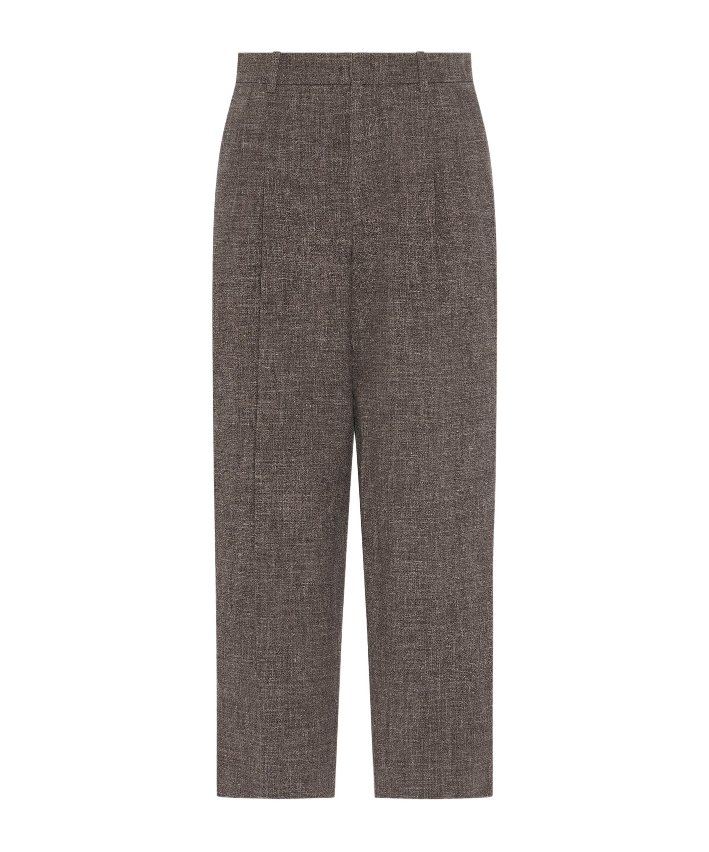 The Row Silas Pant In Silk, Linen, And Virgin Wool In Dark Brown