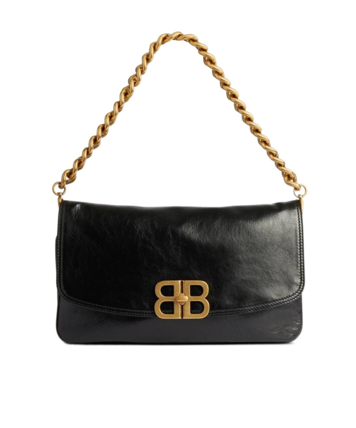 Balenciaga Shoulder Bags Flap Women Leather Black In Black