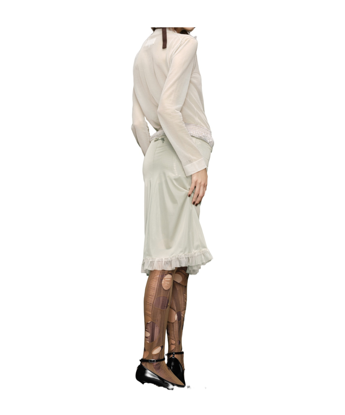 Maison Margiela Silk Top Woman White In White