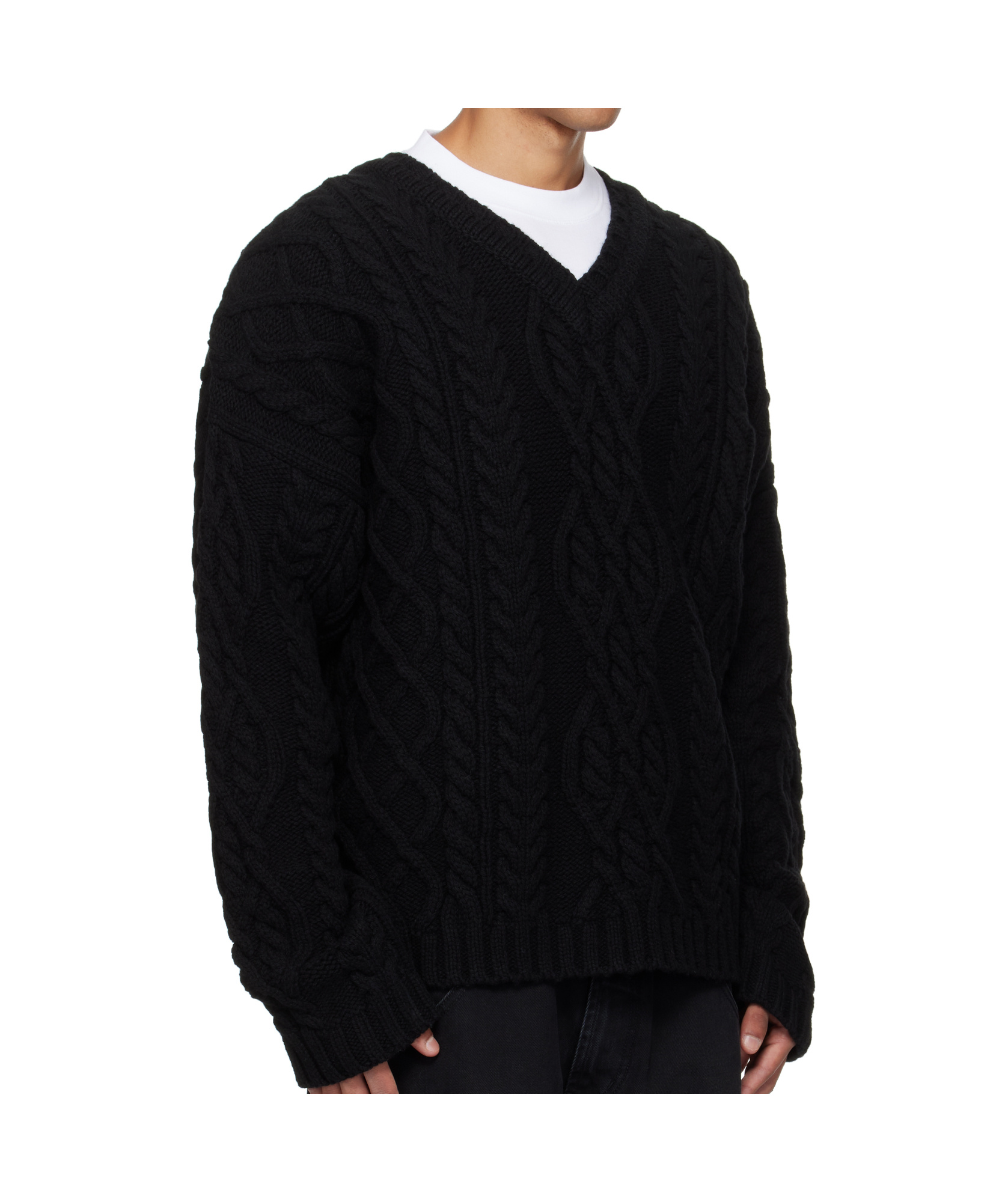 Vetements Cable-knit Sweater In Black