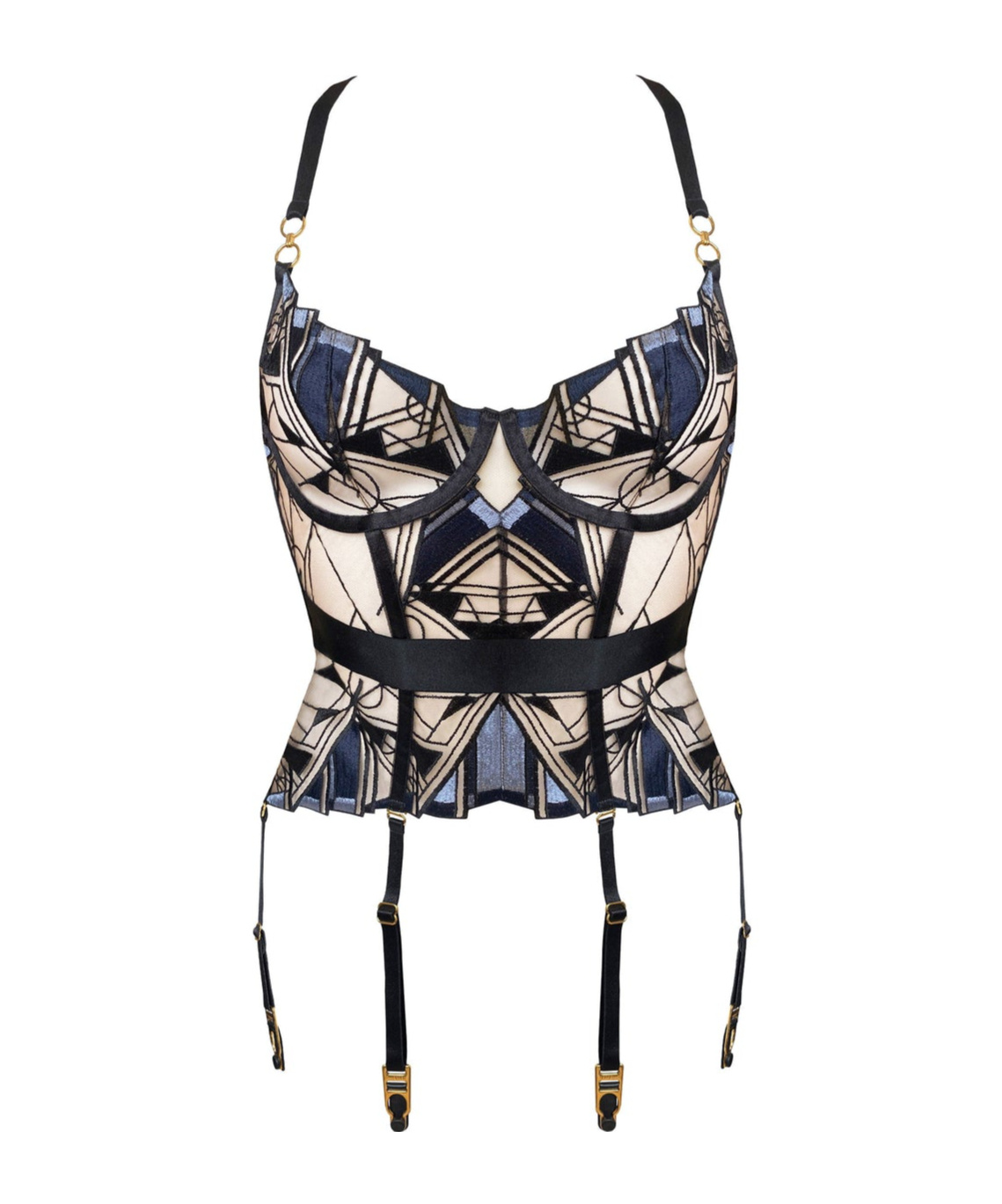 Bordelle Lace Detail Corset In Black