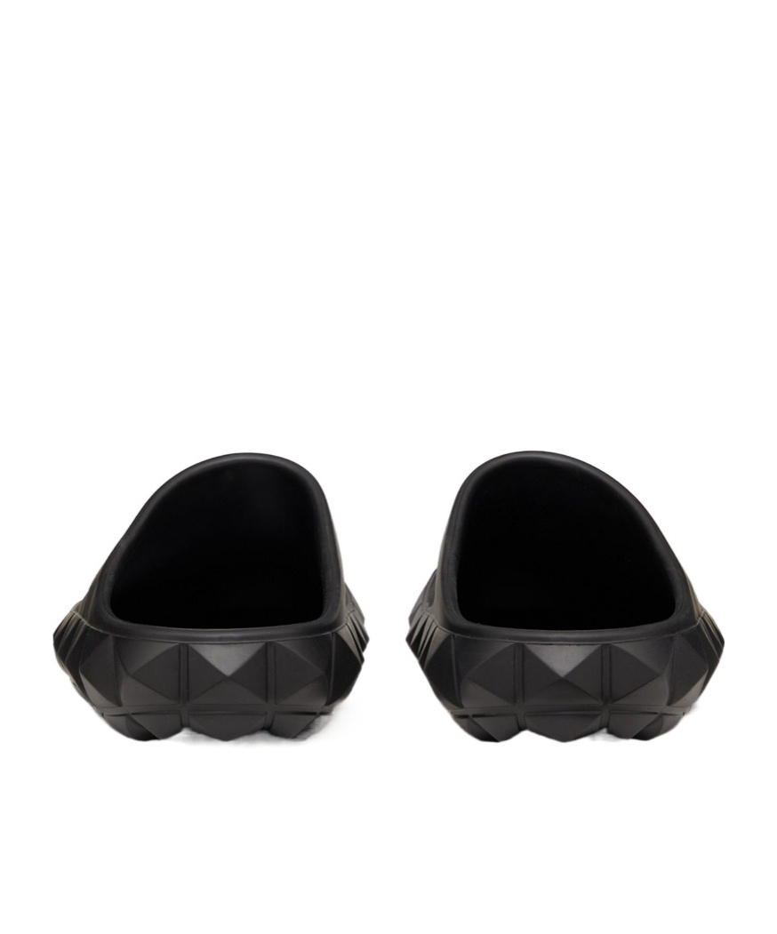 Valentino Roman Stud Turtle Slide Sandals In Black