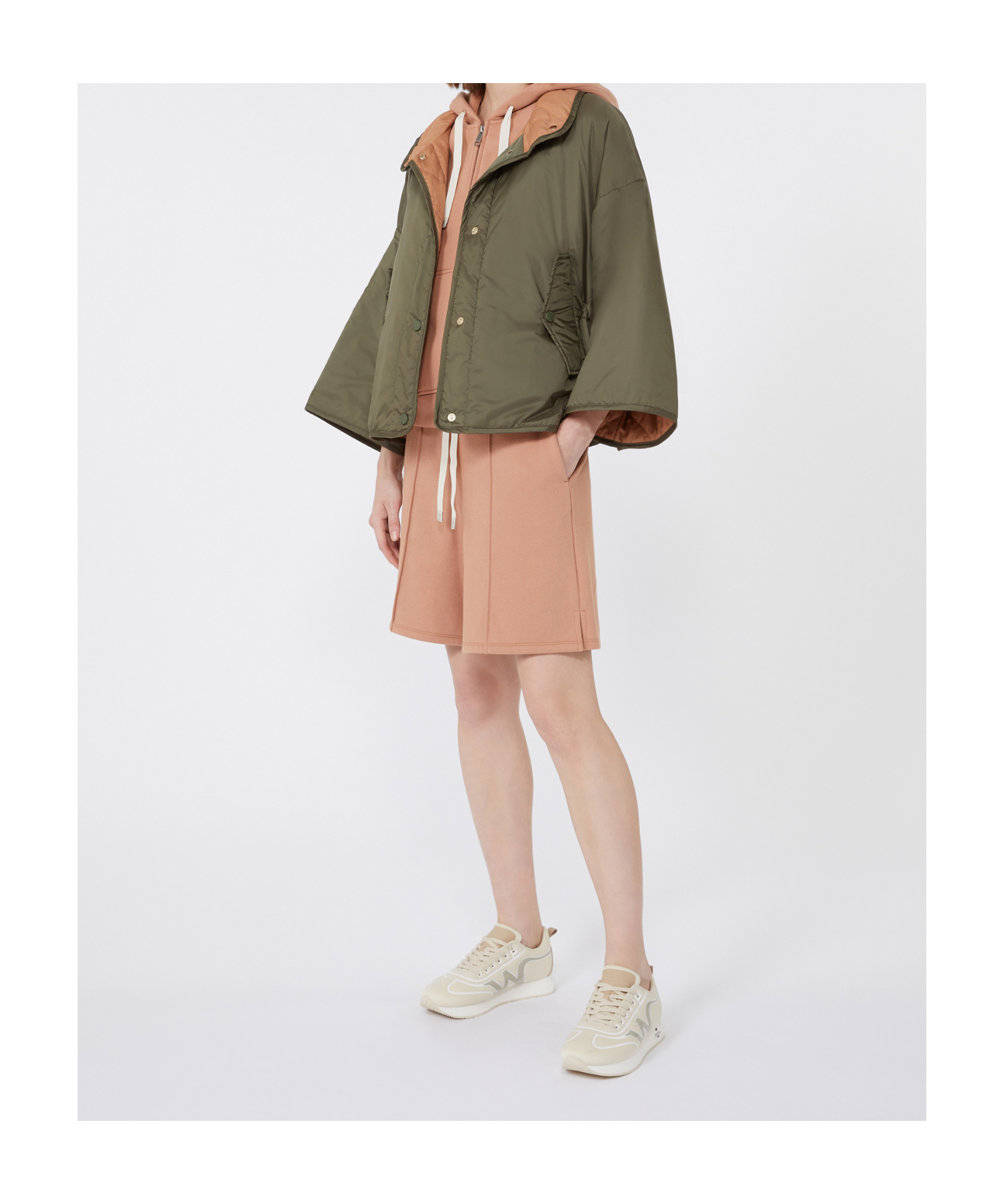 Weekend Max Mara Reversible Water-repellent Canvas Jacket In Green