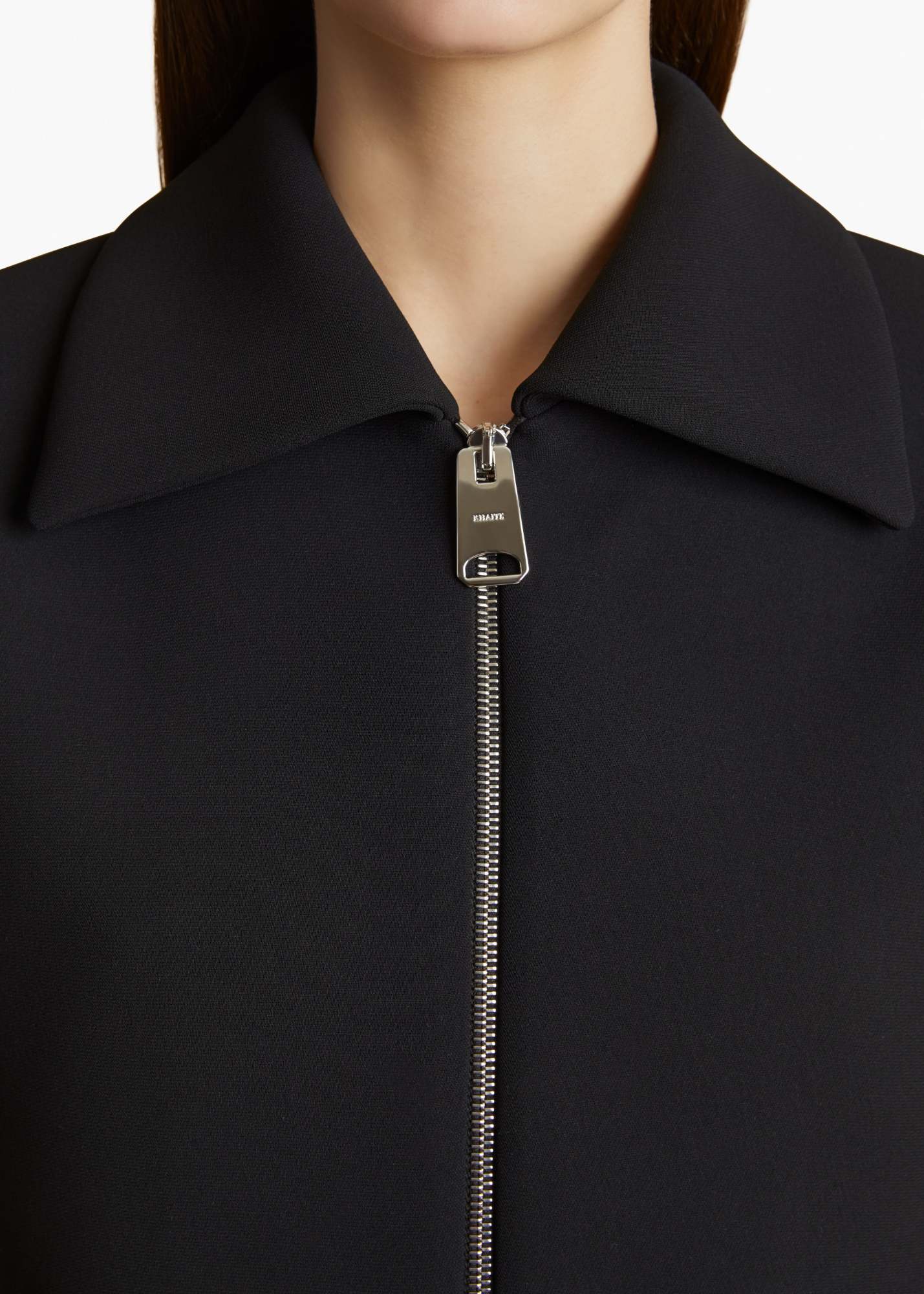 Khaite Robin Cropped Zip-front Top In Black