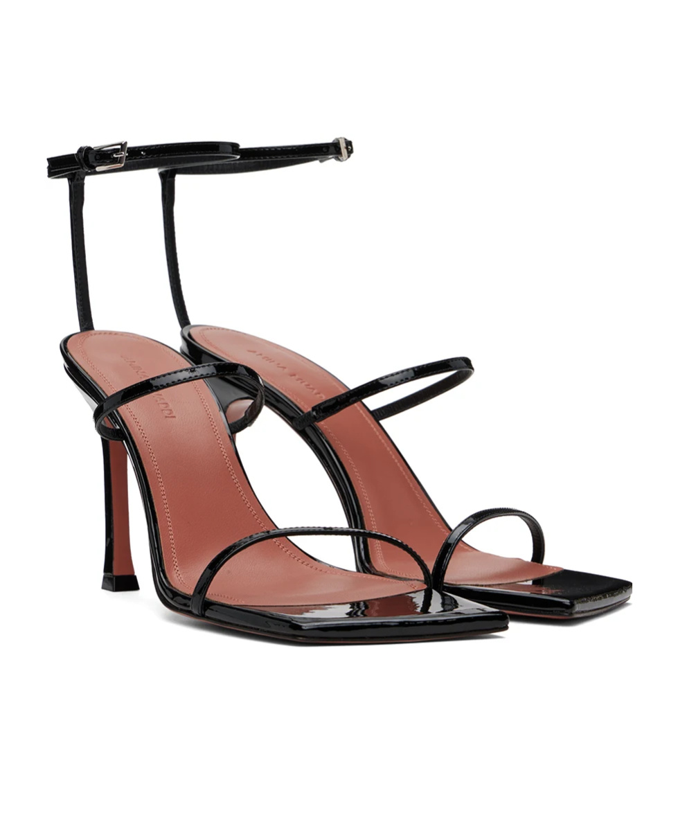 Amina Muaddi Maya Single-belt High-heeled Sandals In Black