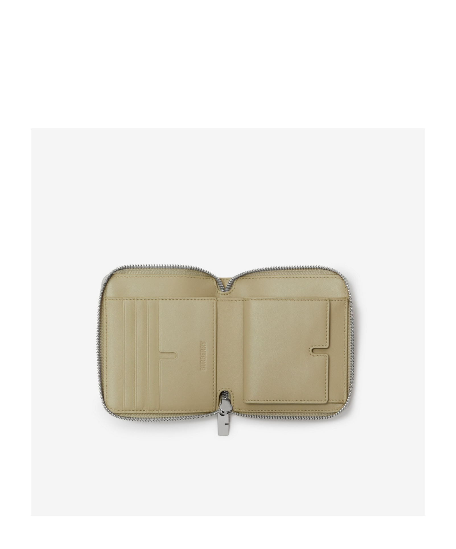Burberry Medium Check Zip Wallet In Nude