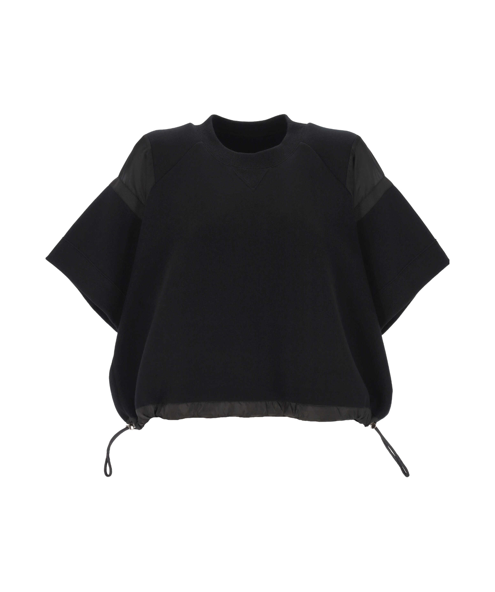 Sacai Drawstring Knitted Top In Black