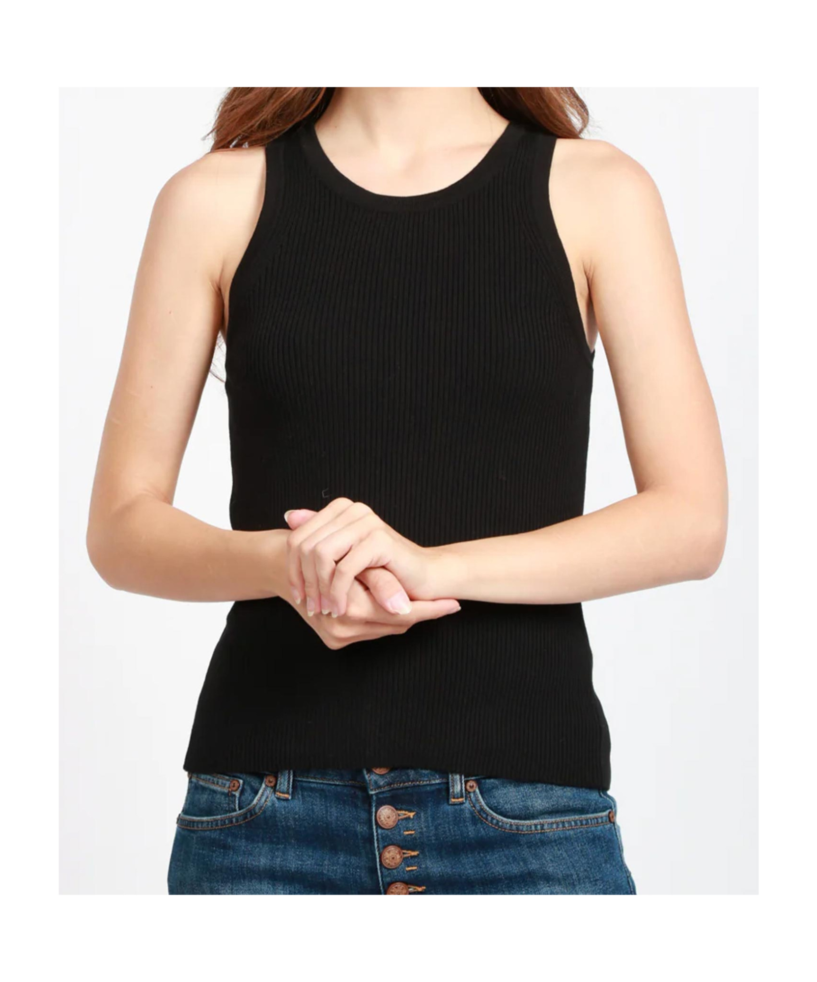 Max Mara Crew Neck Vest In Black
