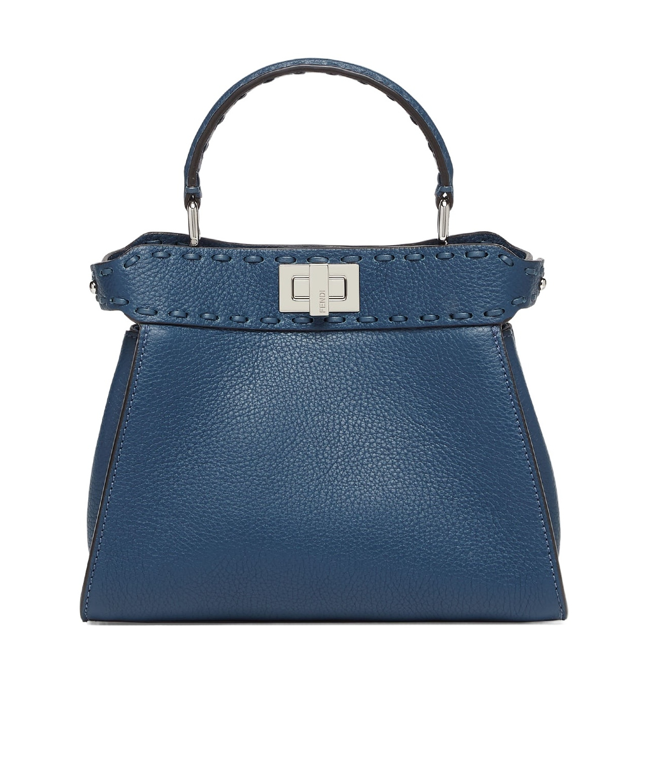 FENDI BLUE SELLERIA BAG WITH 220 HAND-SEWN TOPSTITCHES