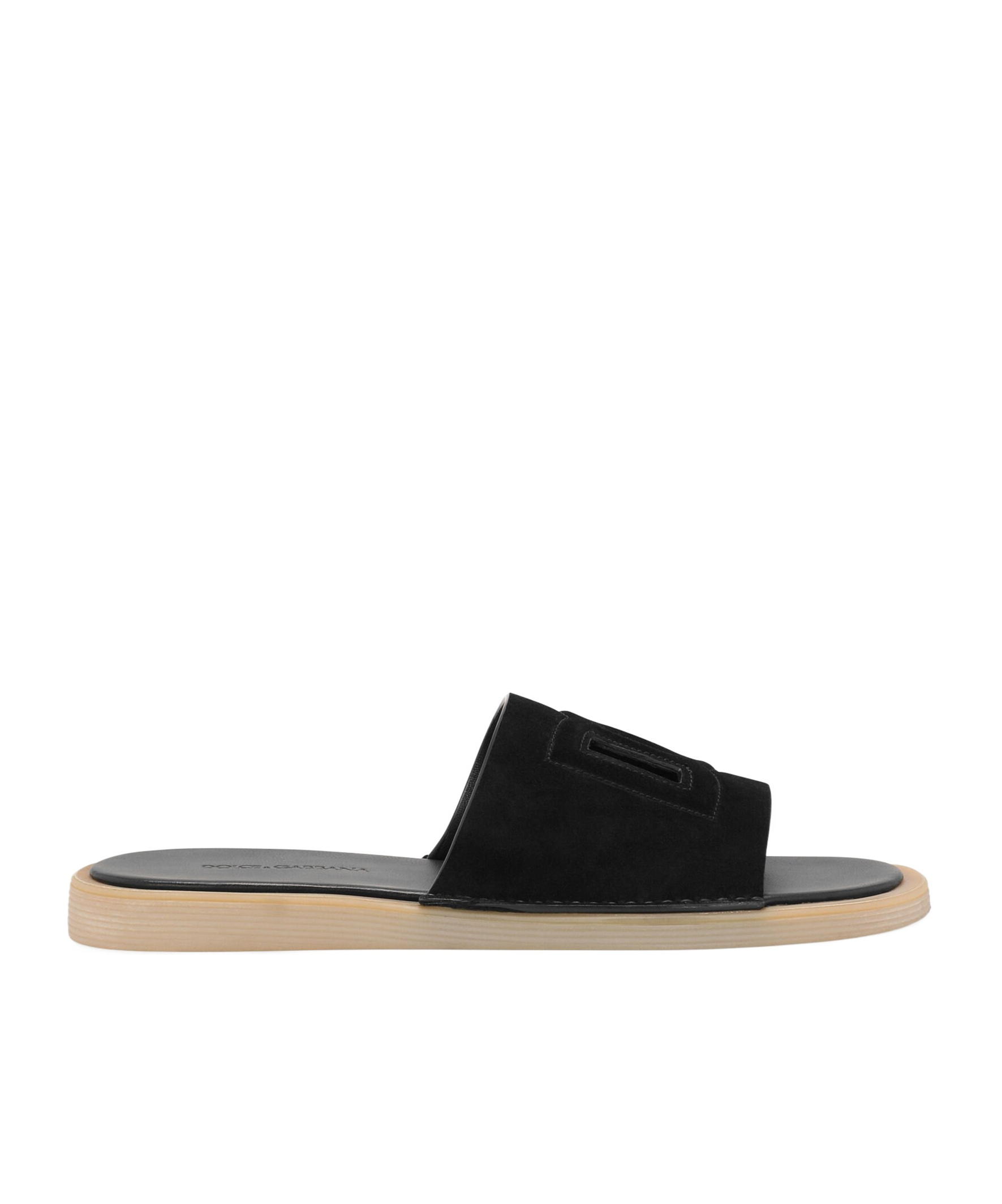 DOLCE & GABBANA DG CUT-OUT SUEDE SLIDES