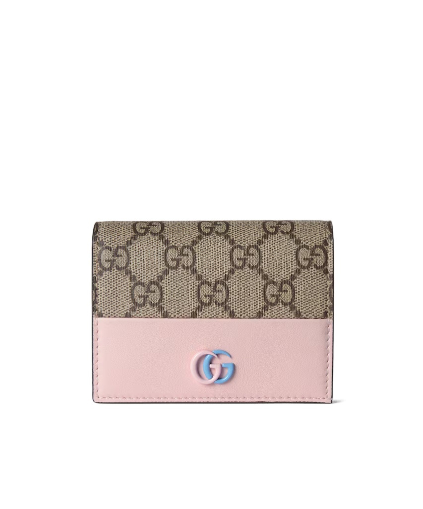 Gucci Gg Marmont Card Case Wallet In Nude