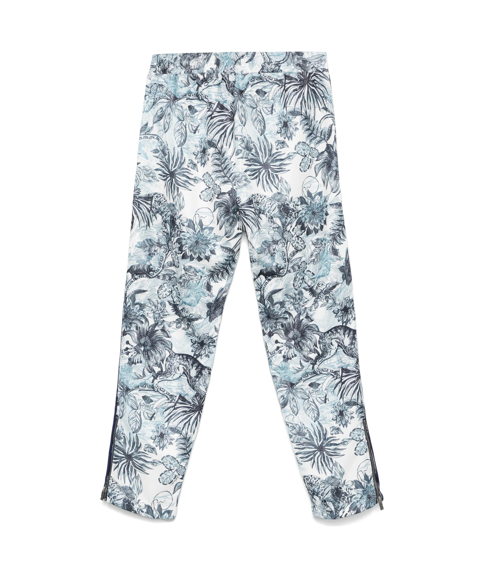 Just Cavalli Jungle-print Track Pants In Blue/white