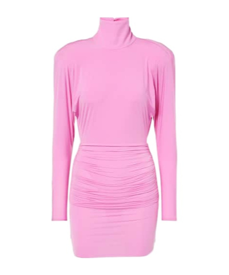 Alex Perry Draped Jersey Minidress In Pink