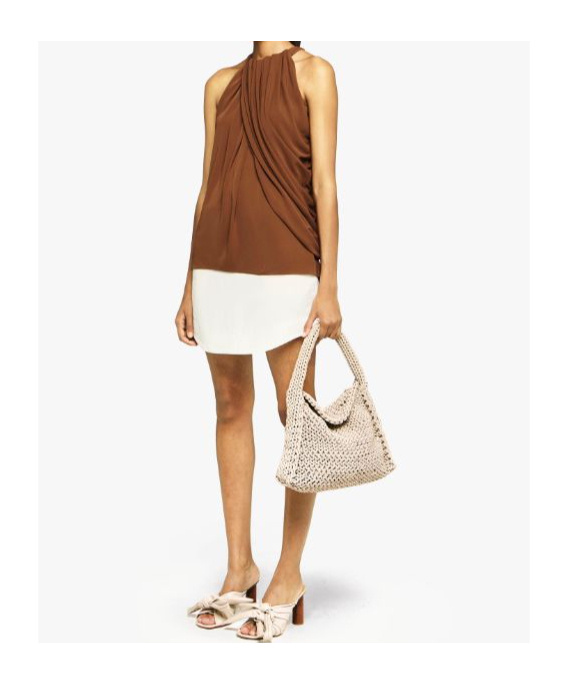 Shop Jw Anderson Twisted Halterneck Top In Brown
