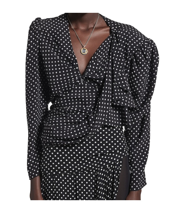 Balenciaga Women's Tucked-in Blouse In Black/ecru In Multi