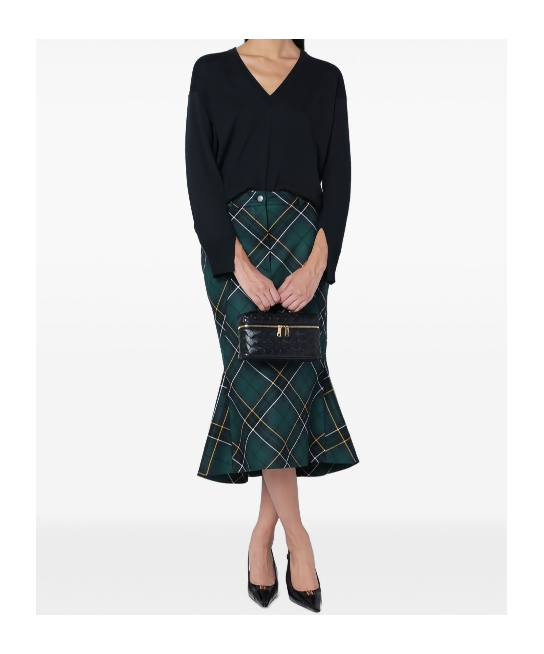 Roberto Collina V-neck Long Sweater In Black