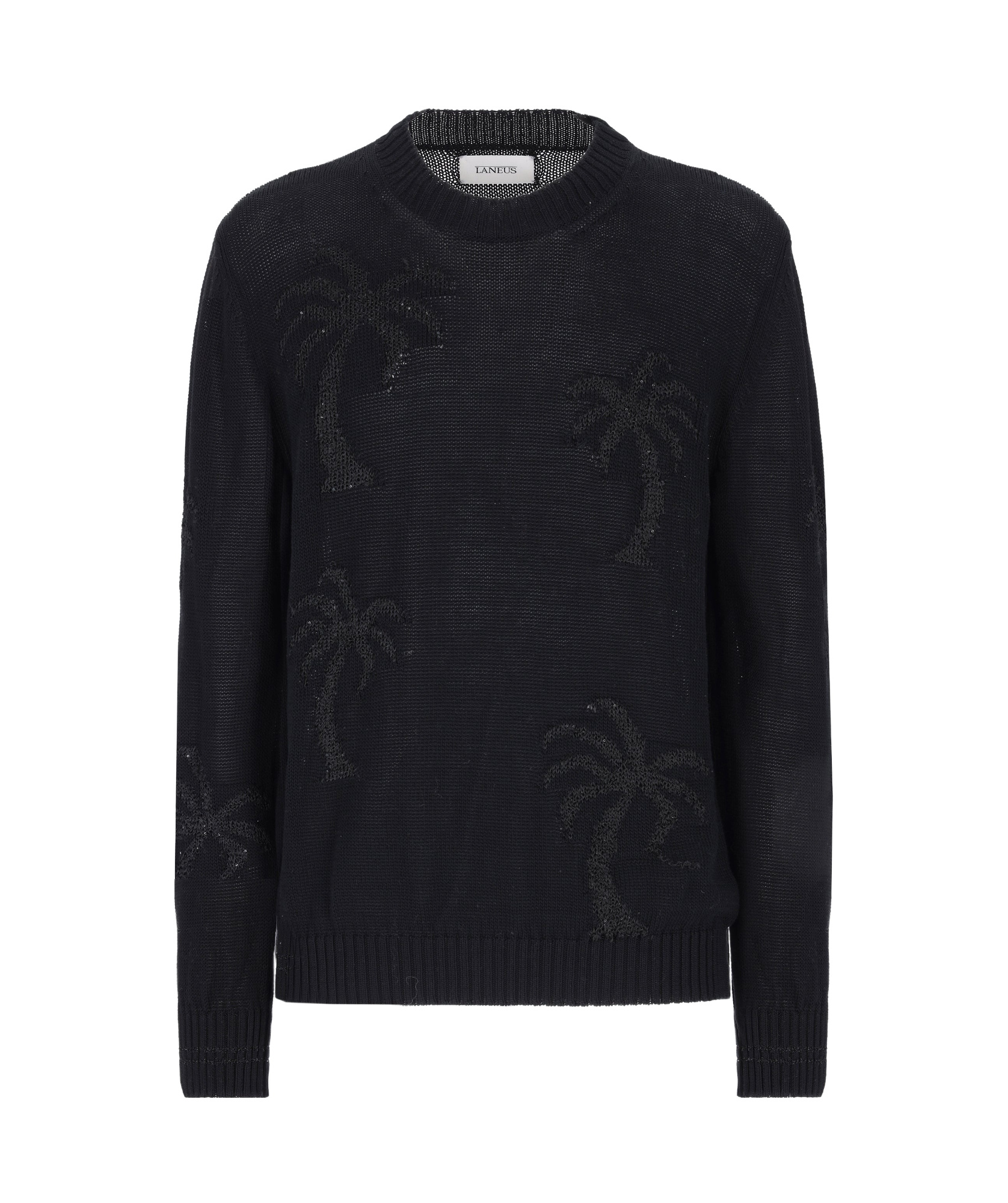 Shop Laneus Jacquard Sweater In Black