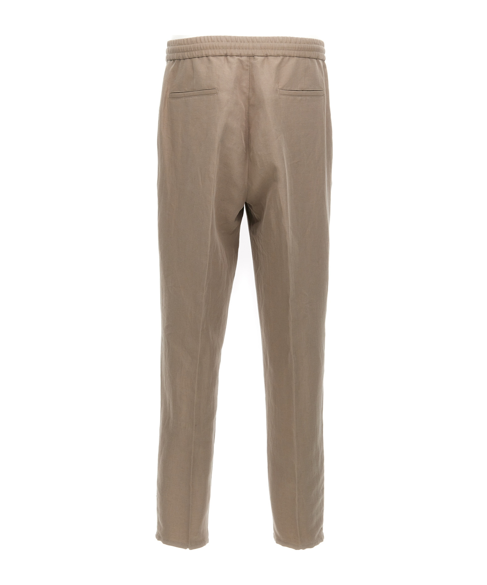 Brunello Cucinelli Trousers Linen Elastic Waistband In Gray