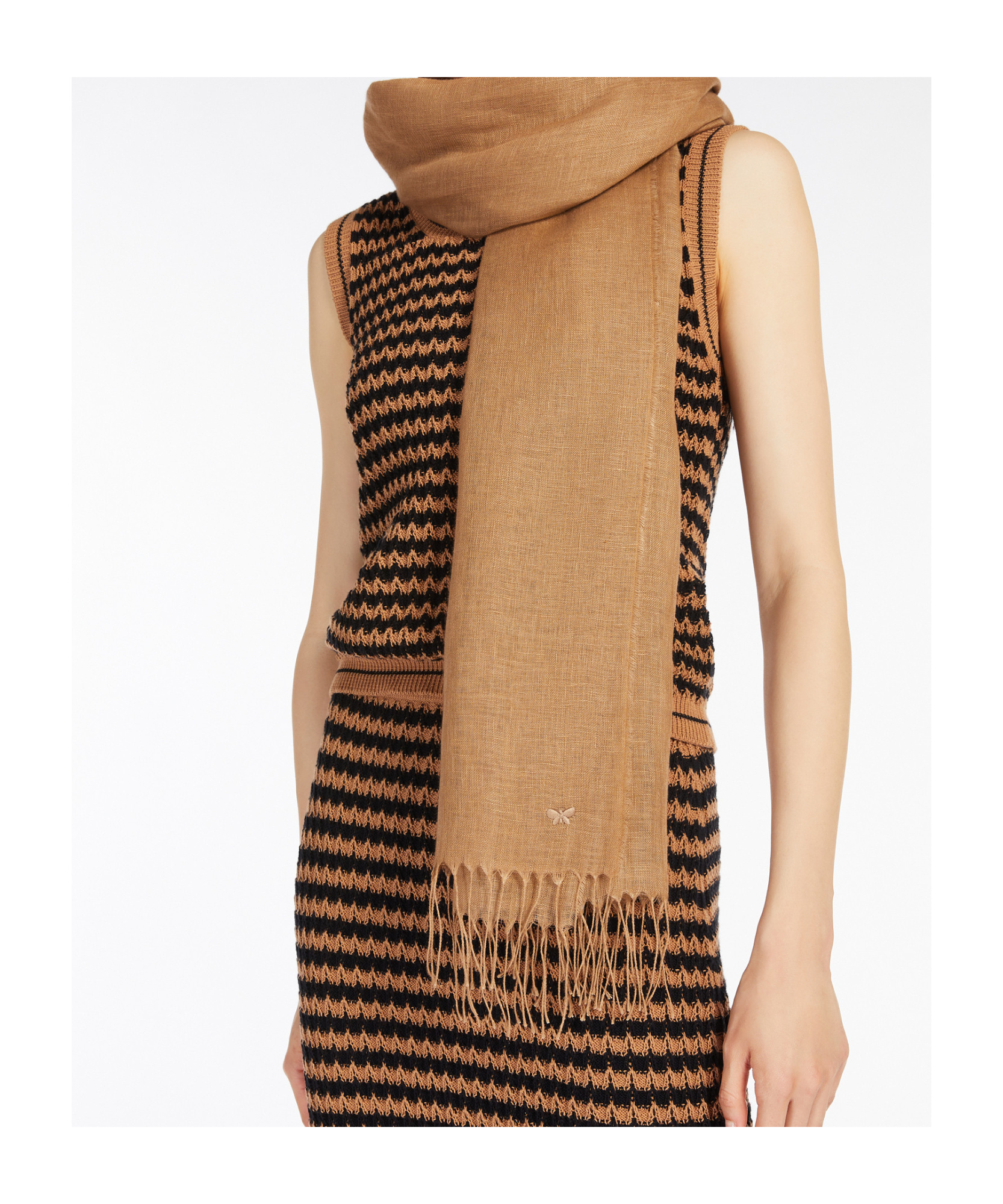 Weekend Max Mara Rectangular Scarf In Brown