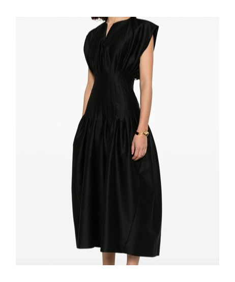 Fabiana Filippi Pleated Maxi Dress In Black