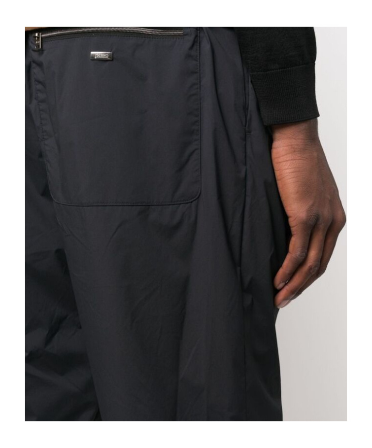 Herno Drawstring-waist Tapered Trousers In Black