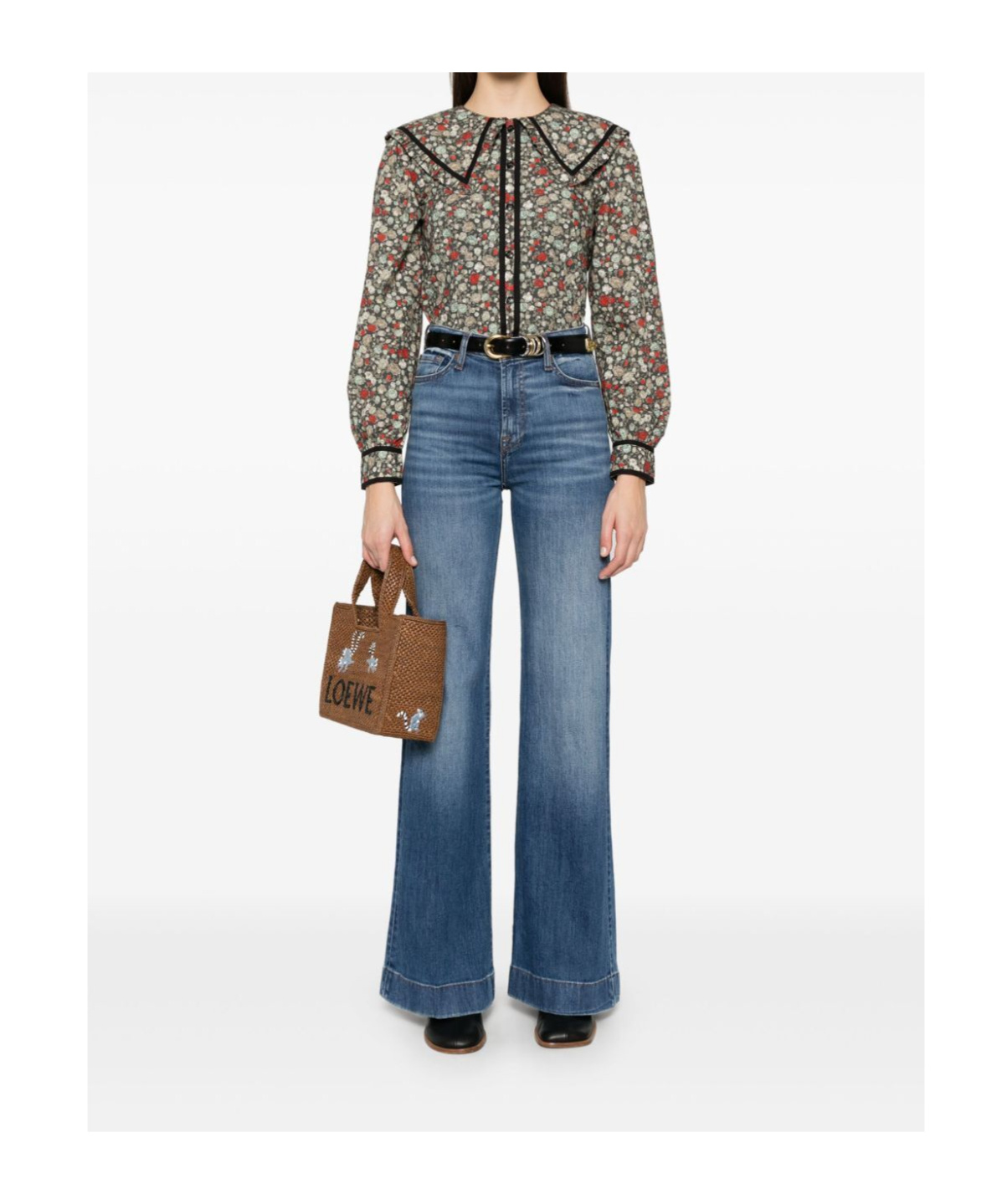 7 For All Mankind Wide-leg High-waist Jeans With Vintage Fading