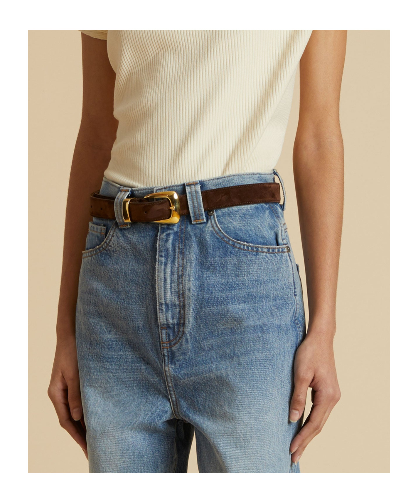 Khaite Adjustable Waist Belt In Brown