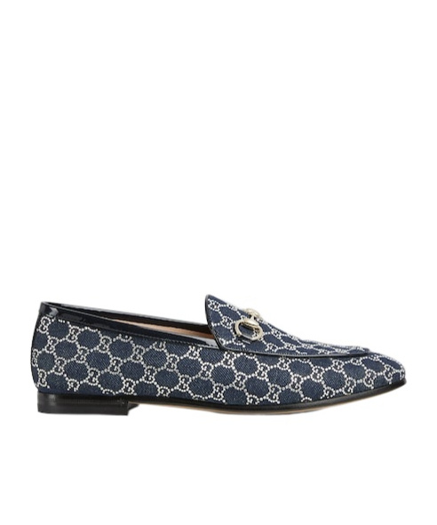 Gucci Denim Gg Crystal New Jordaan Loafers In Blue