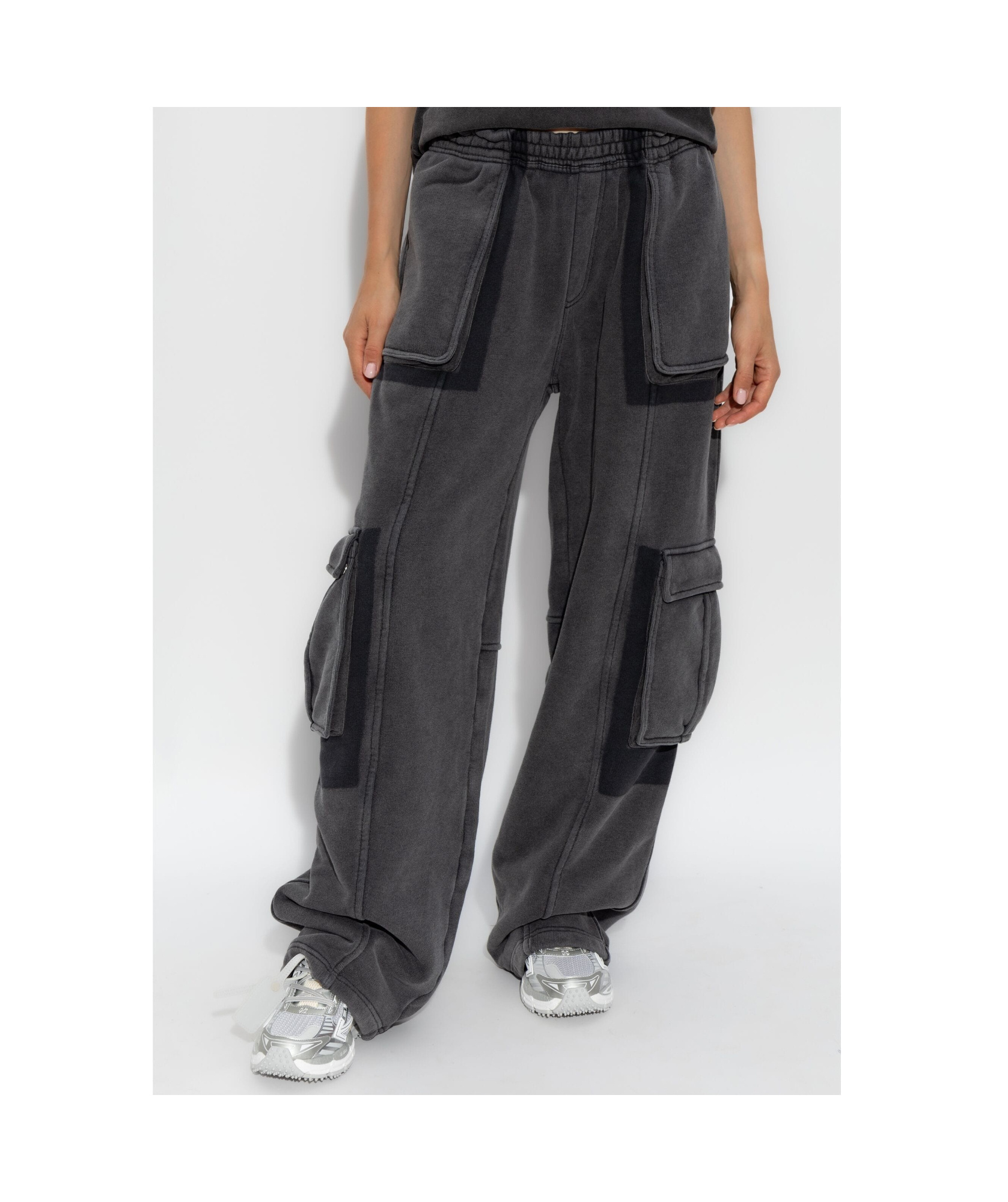Alexander Wang Elastic Waist Overalls In Black