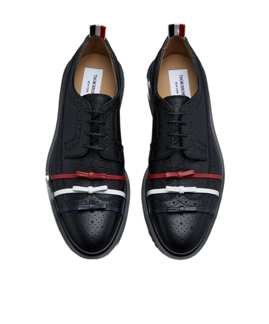 Thom Browne Bow Detailed Longwing Brogues In Black