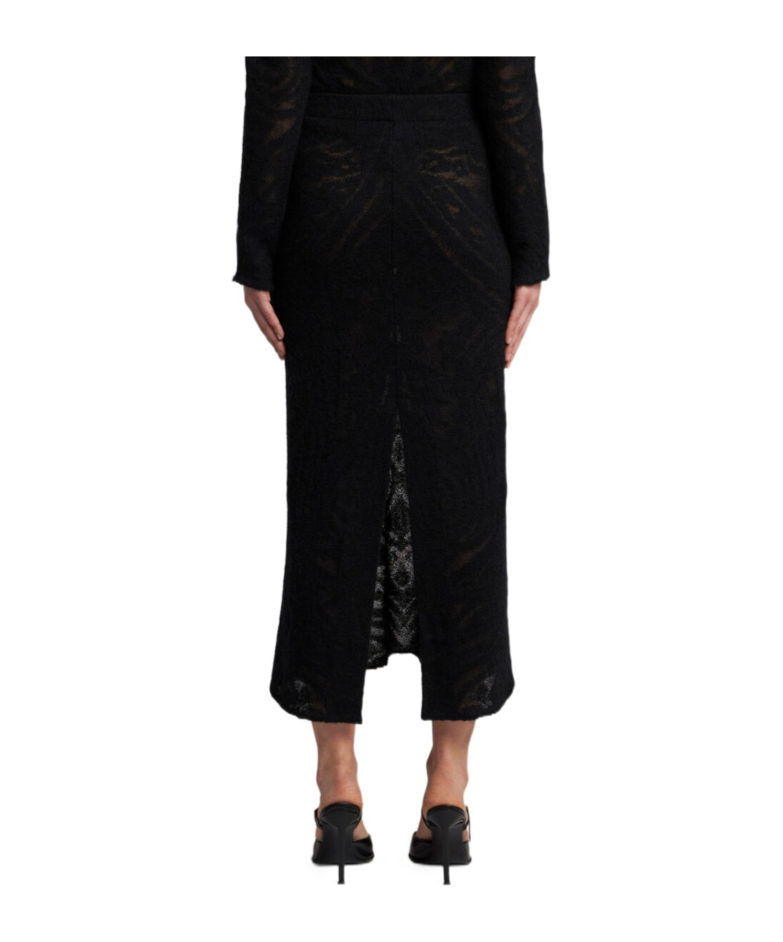 Etro Knitted Jacquard Midi Skirt In Black