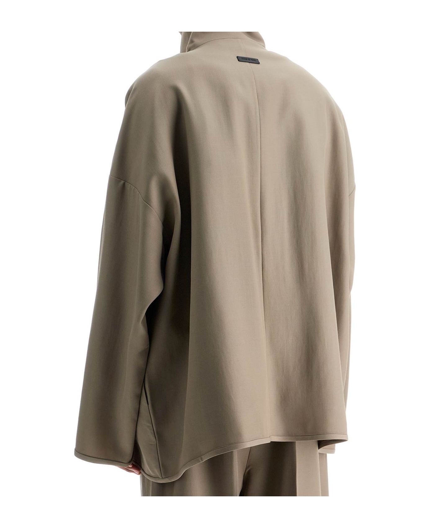 Fear Of God Dusty Beige Wool Jacket With High Collar Men In Nude