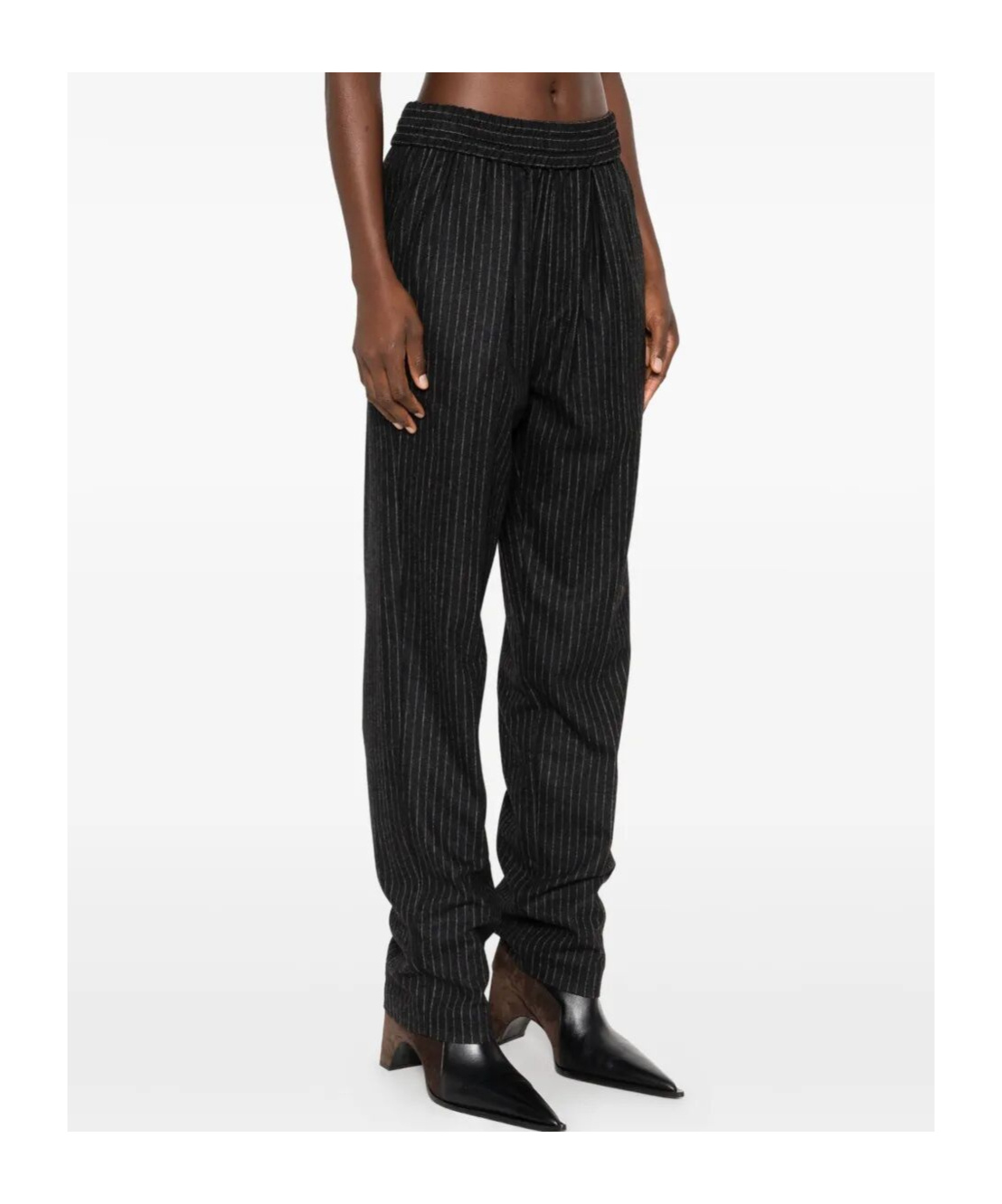 Isabel Marant Loretta Pinstripe Relaxed Fit Trousers In Black