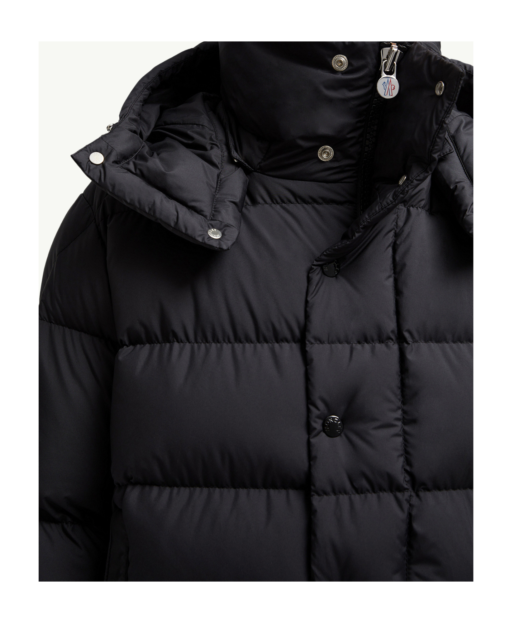 Moncler Maya 70 Hooded Short Down Jacket In Black