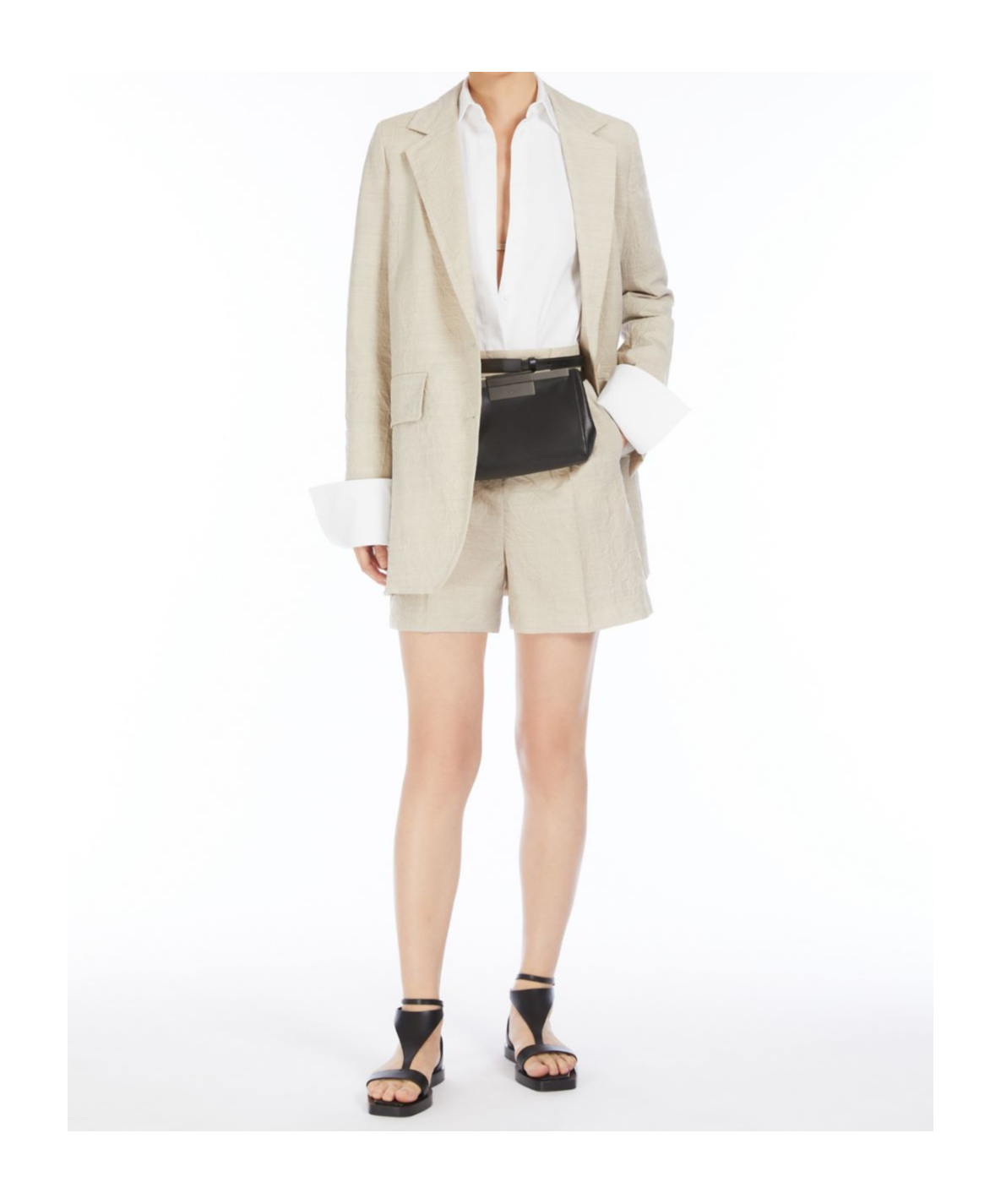 Max Mara Jessica Pleated Shorts In Nude