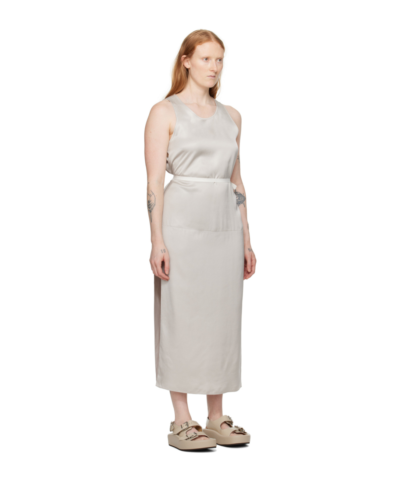 Mm6 Maison Margiela Split Dress In White