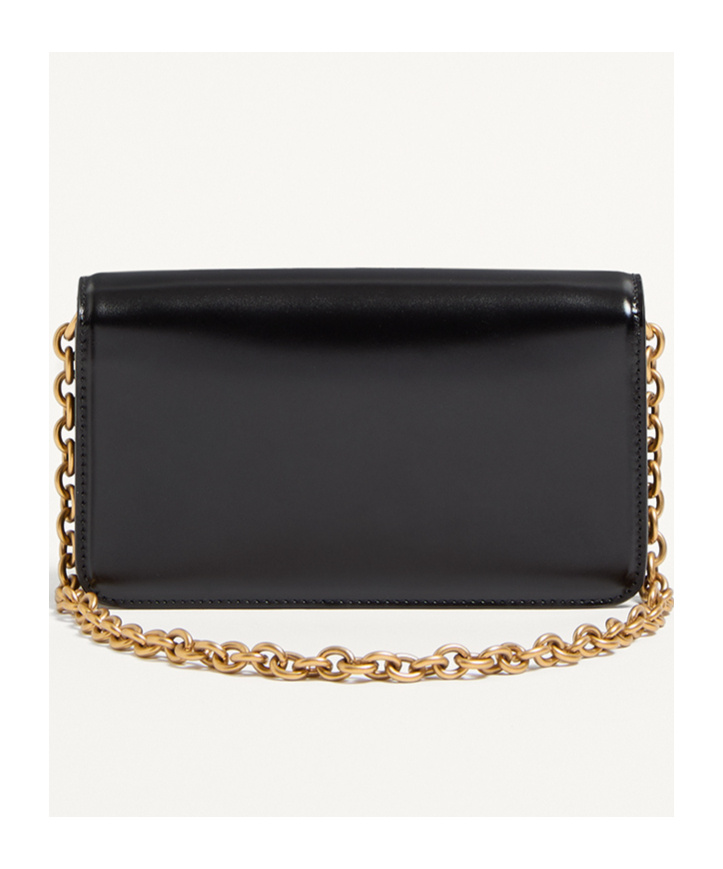 Valentino Garavani Garavani Vain Clutch Bag In Shiny Calfskin Woman Black Uni In Black