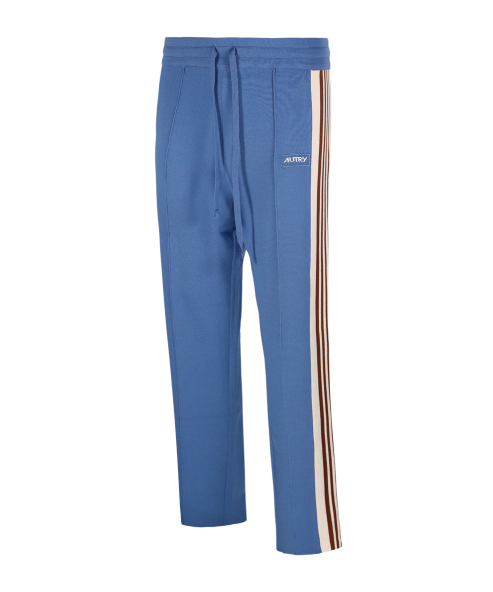 Shop Autry Logo Embroidered Track Pants In Blue