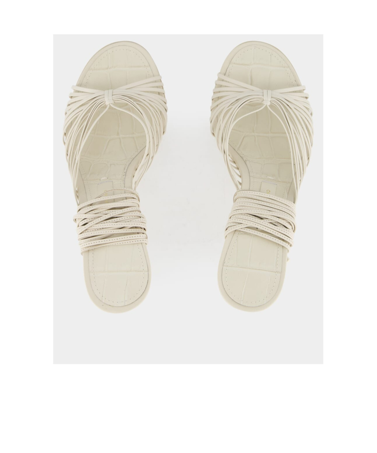 Ferragamo 85mm Caged Leather Sandals In White