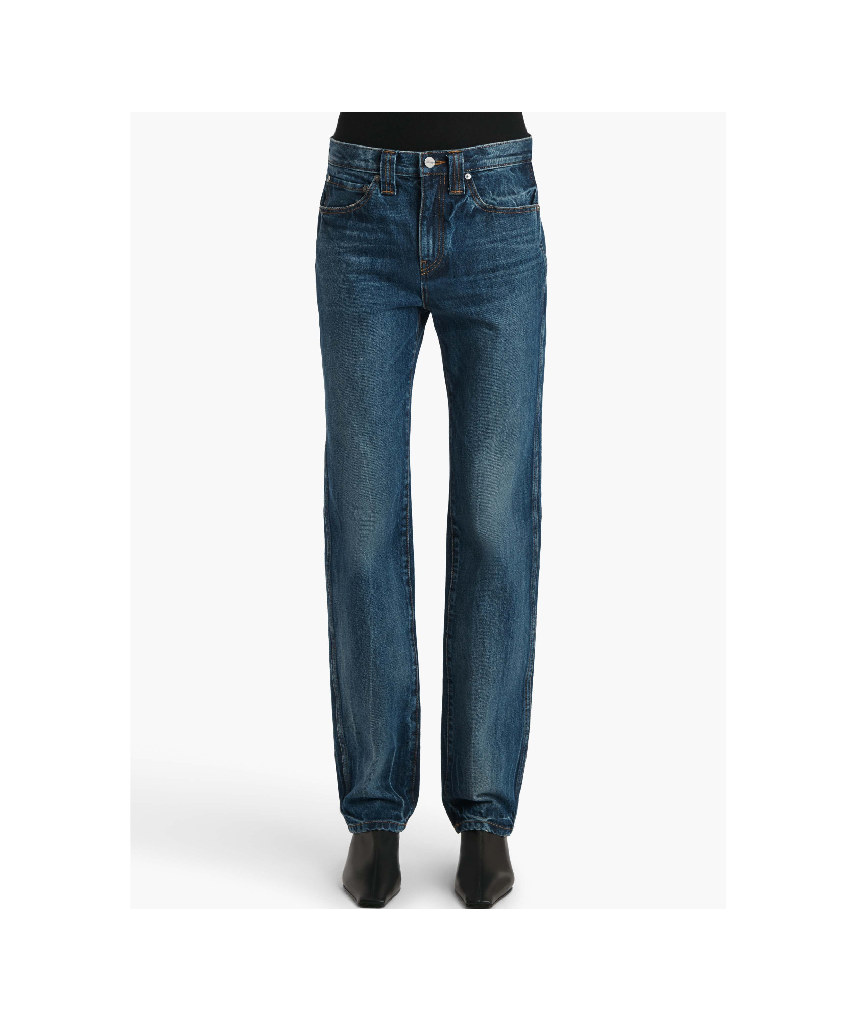 Khaite Farley Straight-leg Acid-washed Jeans In Blue