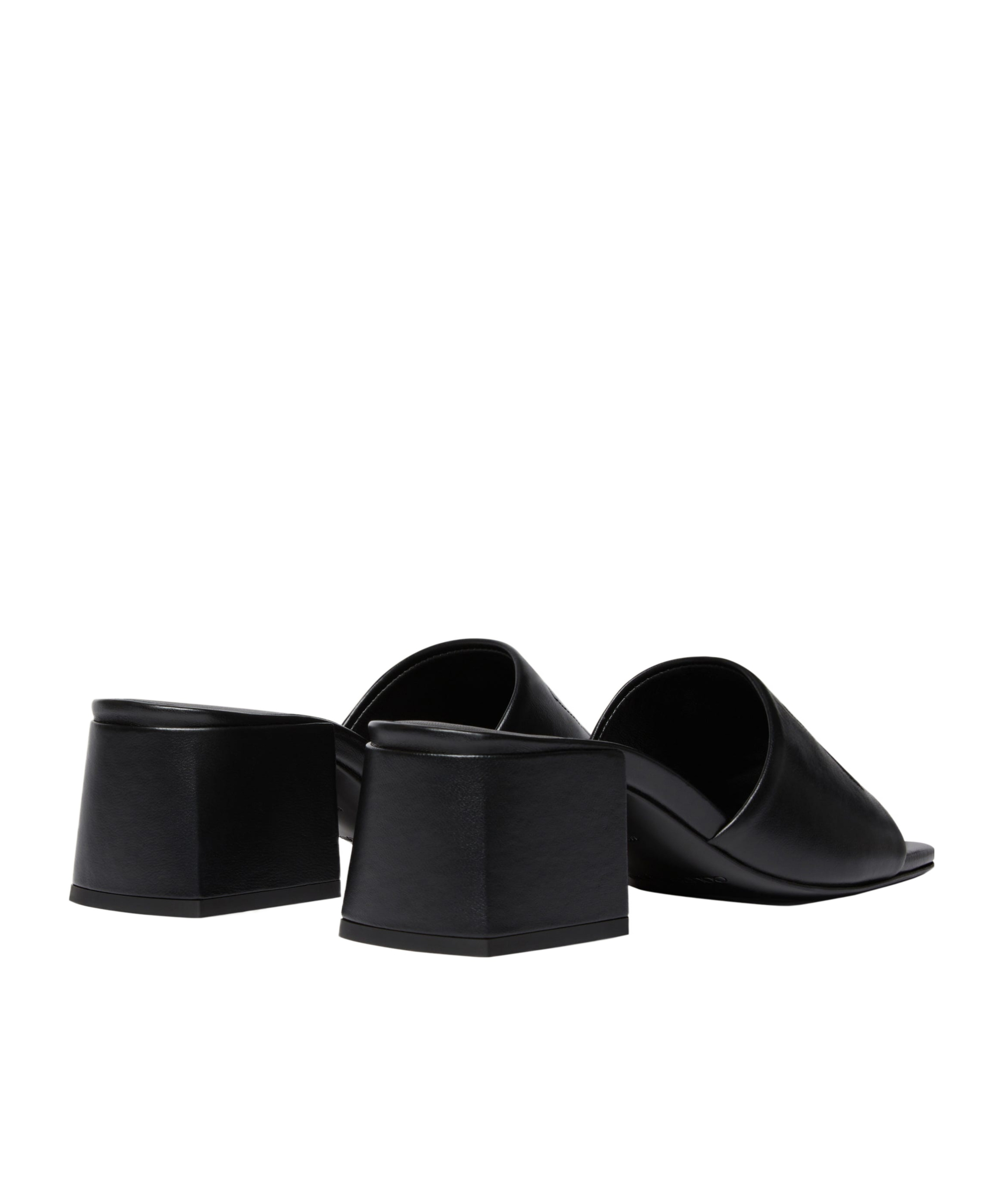 Courrèges Block Heel Sandals Embroidered Detail In Black
